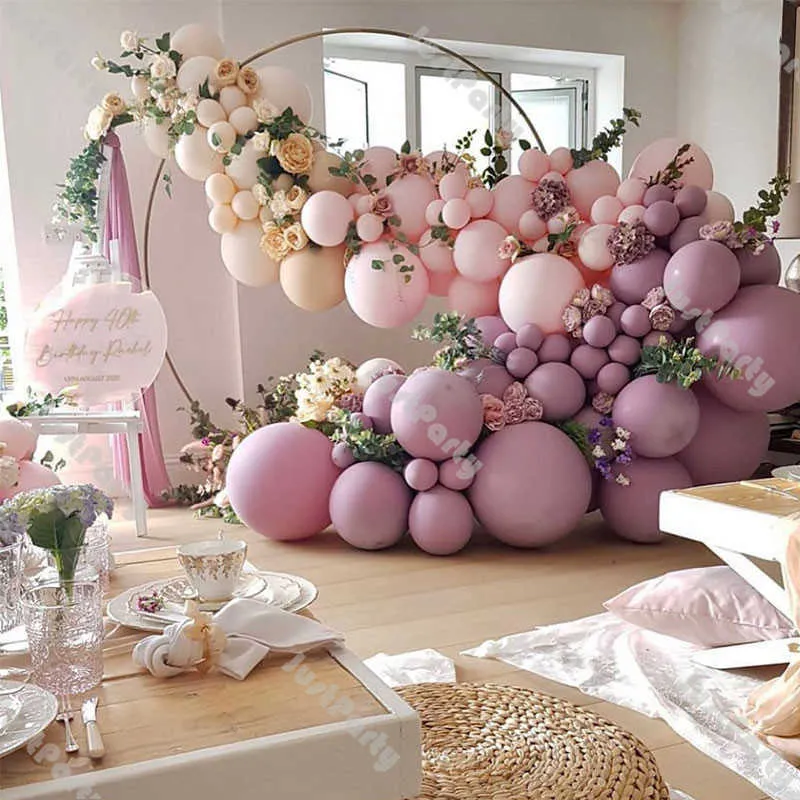 134 pezzi raddoppiati palloncini rosa decorazione matrimoni ghirlanda doppia blush nuda arco kit arco di ballo fai da te festa doccia baby shower decorazioni 2101674447