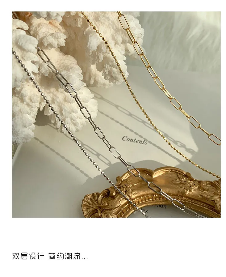 Collier de tempérament simple personnalité du vent froid Fashion Chain de cou de cou couche de cou bijoux de clavicule multicouche