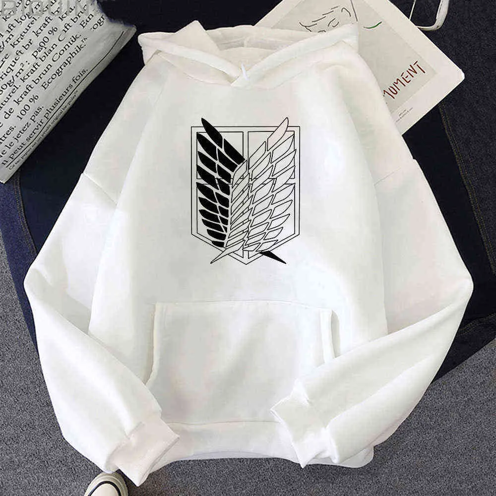 Attack on Titan Hoodies Unisex Male Female Print Shingeki No Kyojin Anime Clothes Loose Casual Streetwears Link Aesthetic Korean 210803