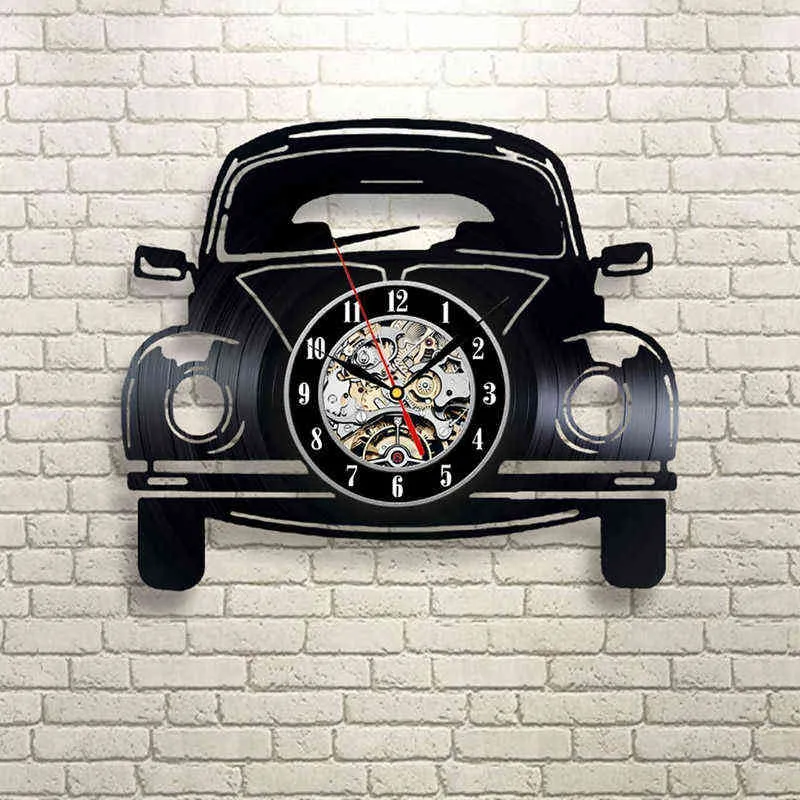 Forme de voiture LED Horloge Murale Design Moderne 3D Décoratif Horloges Suspendues avec 7 Couleurs LED Éclairage Mur Montre Décor À La Maison Silencieux H1230