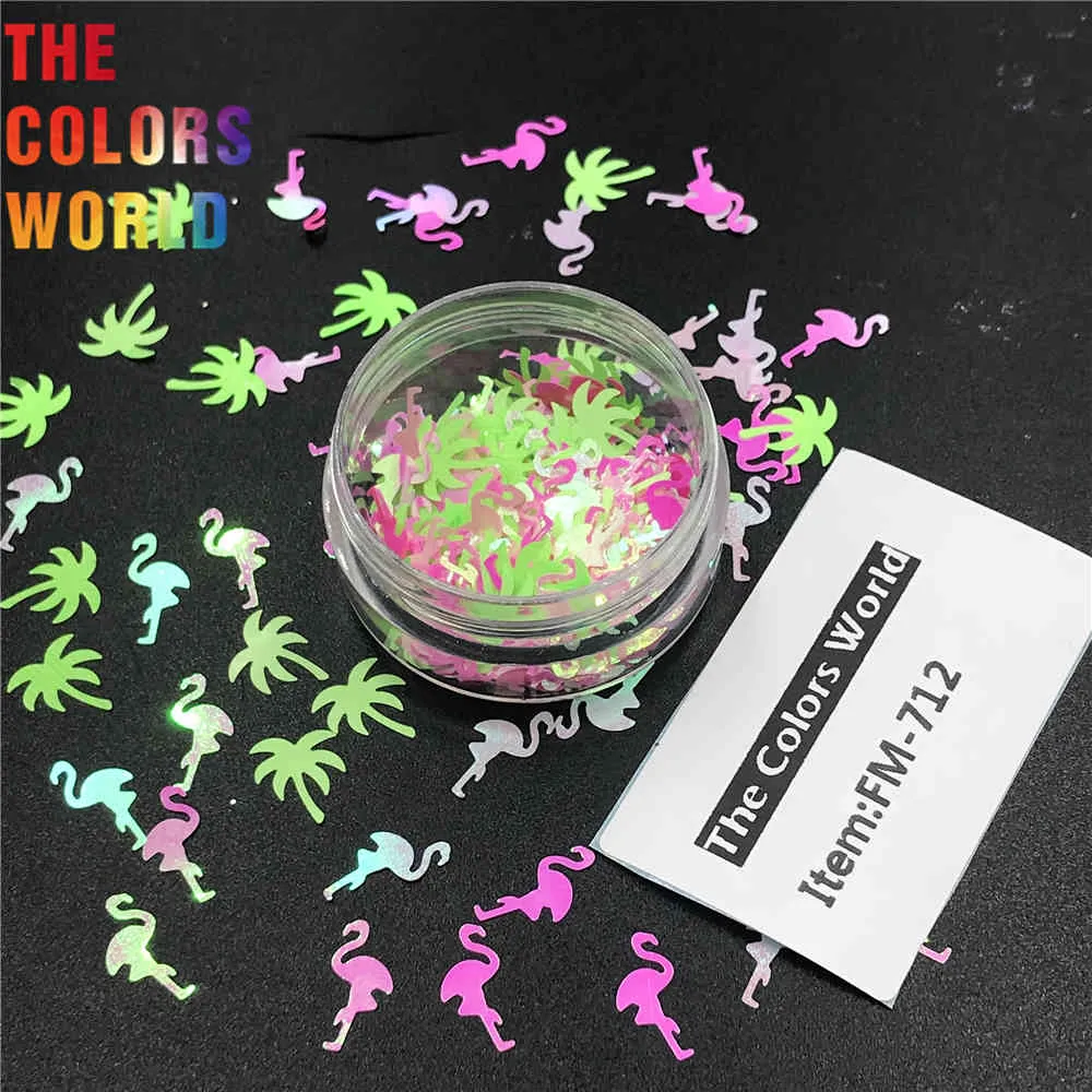 TCT-342 Flamingo Cactus Palm Tree Summer Nails Glitter Nail Decoration Body Art Tattoo Tumblers Crafts Festival Accessories