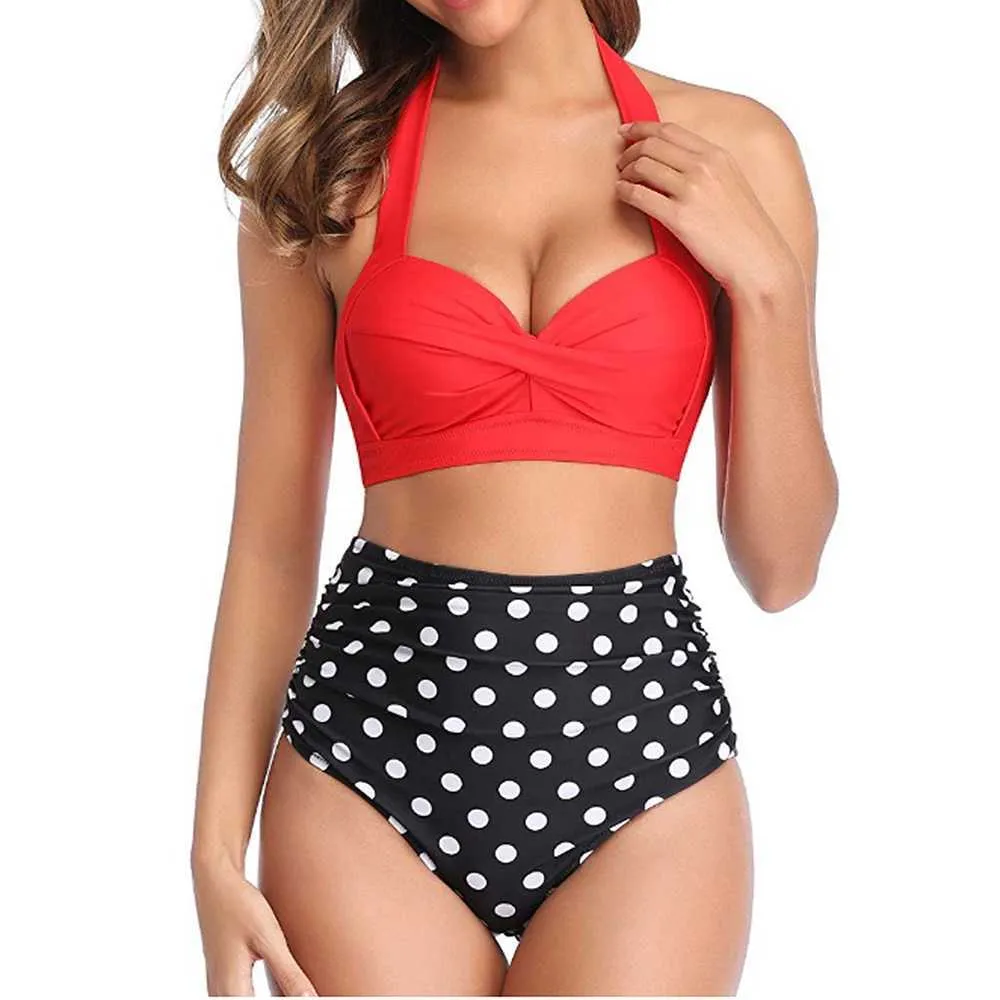 Ruched Lace High waist Brazilian bikini set swimwear women Bandeau swimsuit female Push up bathing suit bathers biquini 210604