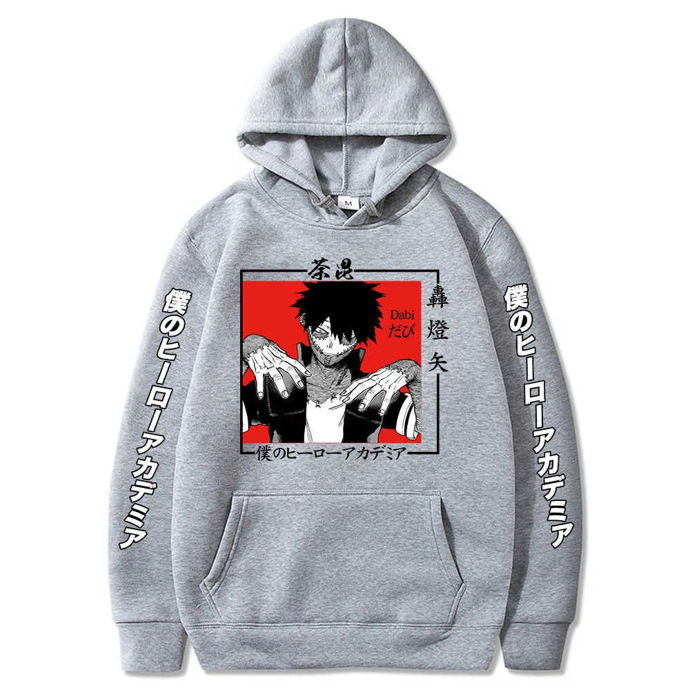 My Hero Academia Hoodie Anime Pullover Sweatshirts Academia Dabi Långärmad Hoodies Unisex Enkel klassiker H0910