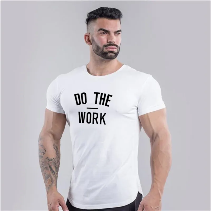 رجالي Tshirt Gym Litness Clothing Bodybuilding Tops تجريب الملابس القطن العضلات شباب صالة الألعاب الرياضية بالإضافة إلى الحجم 18339648183358