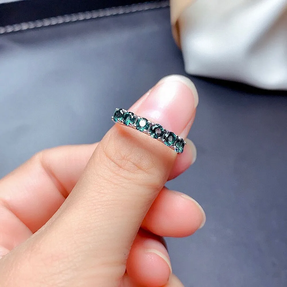 Chic Green Blue Topaz Crystal Zircon Diamonds Gemstones Rings for Women White Gold Silver Color Fine Fashion Jewelry Accessory4147146