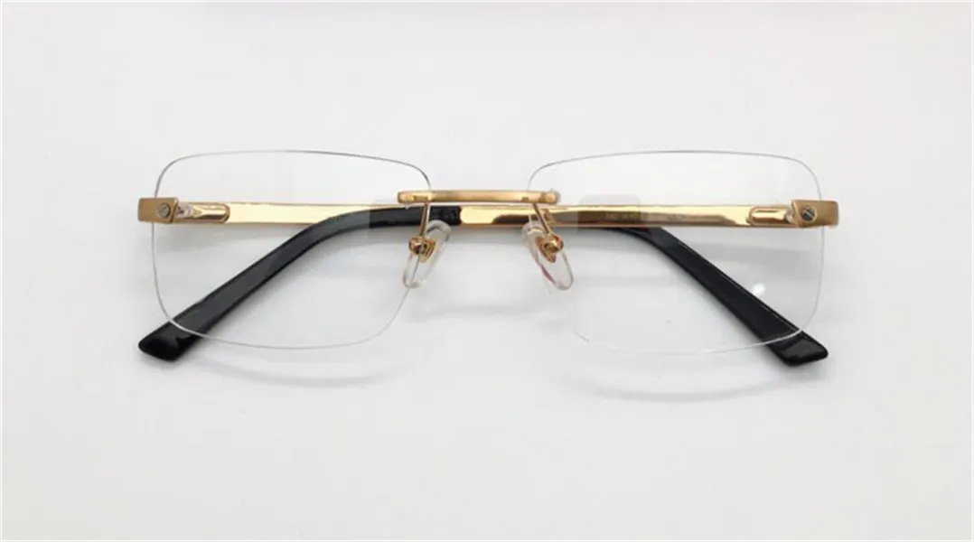 Nieuwe fashion design optische bril 0167 K gouden frame vierkante randloze eenvoudige zakelijke stijl lichtgewicht en comfortabel om te dragen tran314I