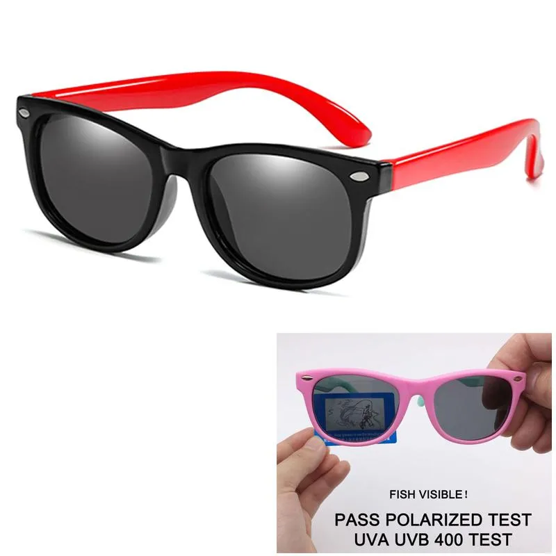 Enfants lunettes de soleil polarisées tr90 garçons filles verres de soleil cadeau de sécurité en silicone pour enfants baby uv400 Vintage Eyewear209f