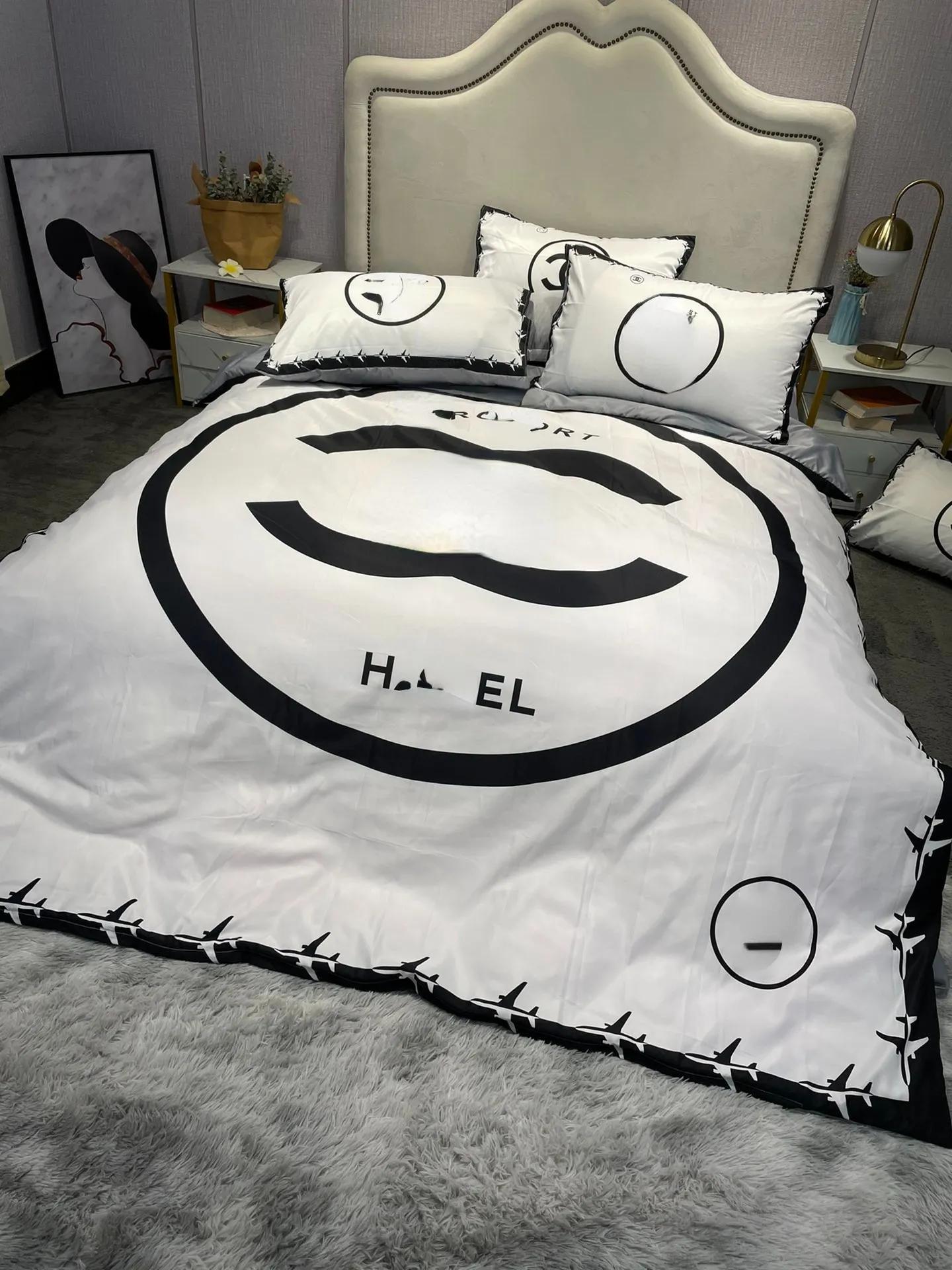 Klasyka mody Alphabet Projekt drukowania kołdry poduszka poduszka Wysokiej jakości luksusowy pościel258r