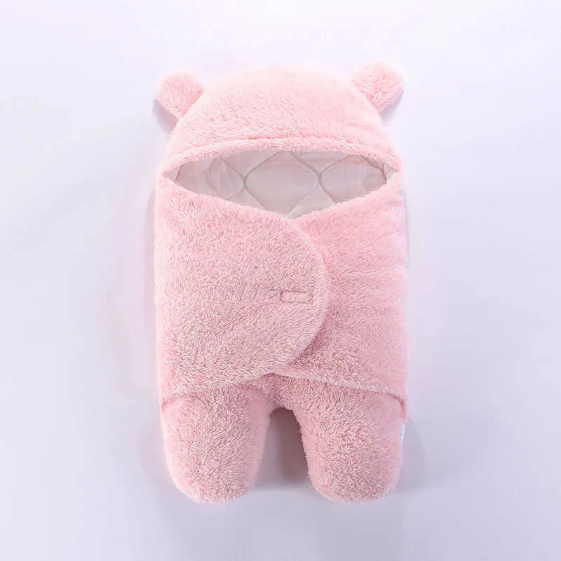 LZH Baby Sleeping Bag Winter Infant Clothes For borns Sleepsack Boy Girl Hooded Wrap Swaddling Blanket 211023