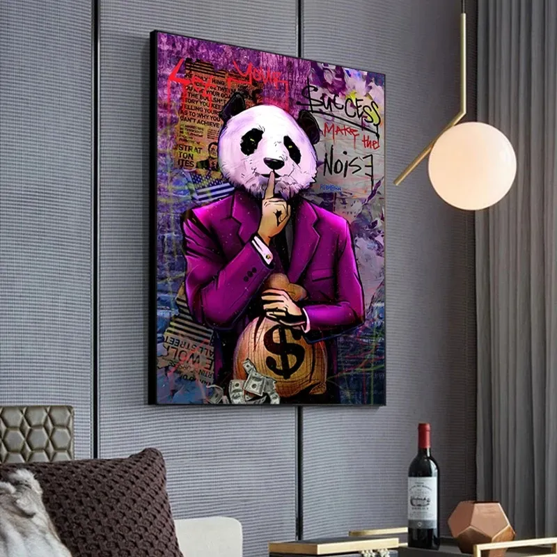 Niech Twój sukces sprawi, że plakaty hałasu i drukuje graffiti Art Partn obrazy Streszczenie pandy ścienne zdjęcia do salonu 4265235