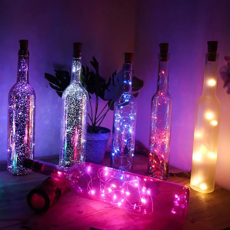 Strips Strips LED Butelka wina kork 30 światła Bateria na imprezę ślub świąteczny Halloween Decor Decor Light Strip220z