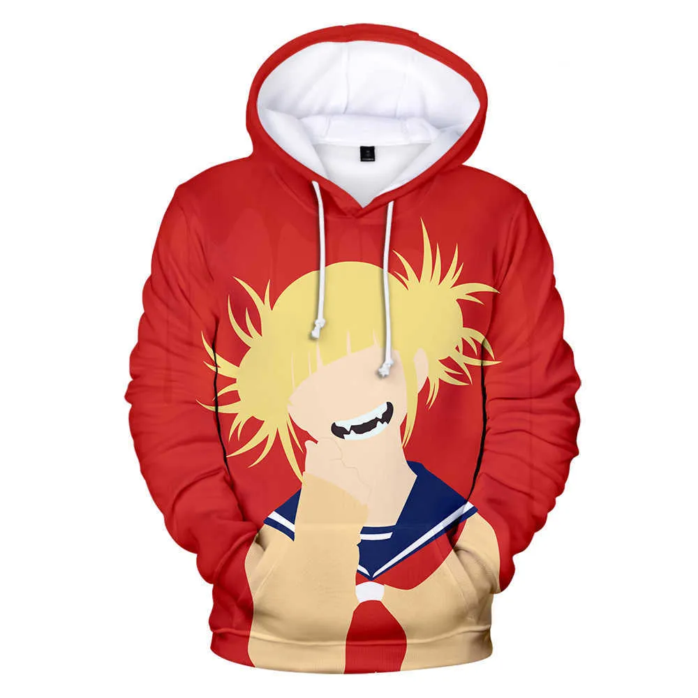 Sexy Girl Hoodies Himiko Toga 3d Print Streetwear Sweatshirt Men Women Fashion Oversized Hoodie Kids Boys Girls Anime Costumes G1019