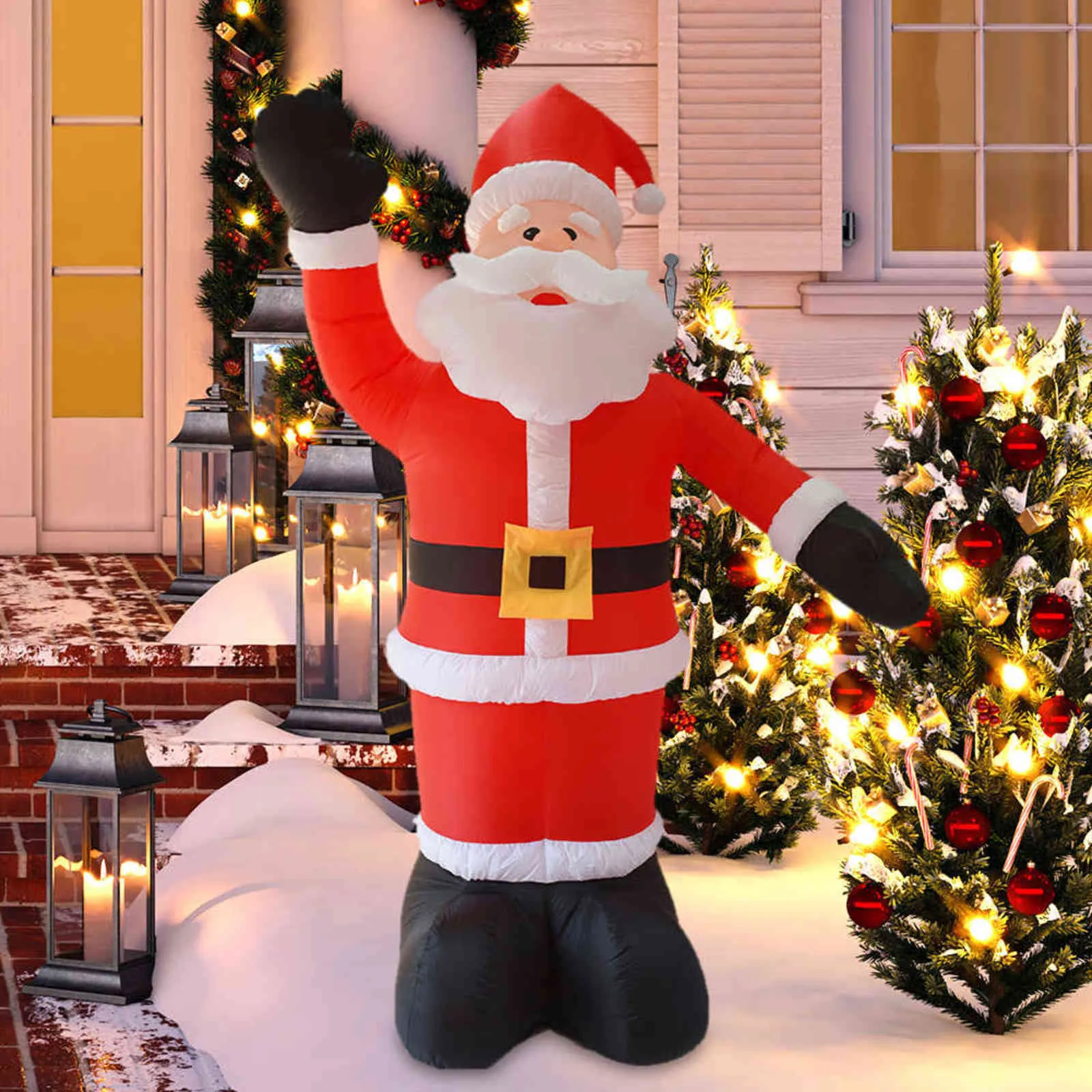 Bonhomme de neige gonflable Père Noël Casse-Noisette Modèle avec lumière LED Poupées de Noël gonflables pour le décor de l'année de Noël en plein air 2022 211122