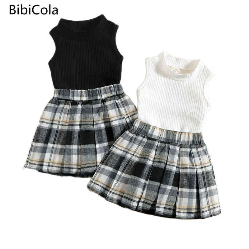 Barn barn tjejer sommar vårkläder sätter mode blommig utskrift av axel t-shirts toppar + kjol outfits 1-5y y220310