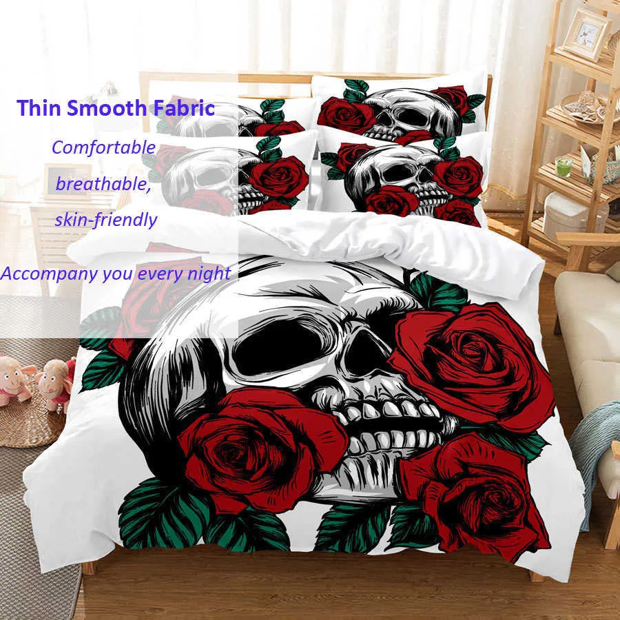 Red Rose Bedding Set Quilt Däcke Cover Comporter Pillow Case 3D HD Double Full King Queen Twin Single 3st 2st Bedroom Flower2795