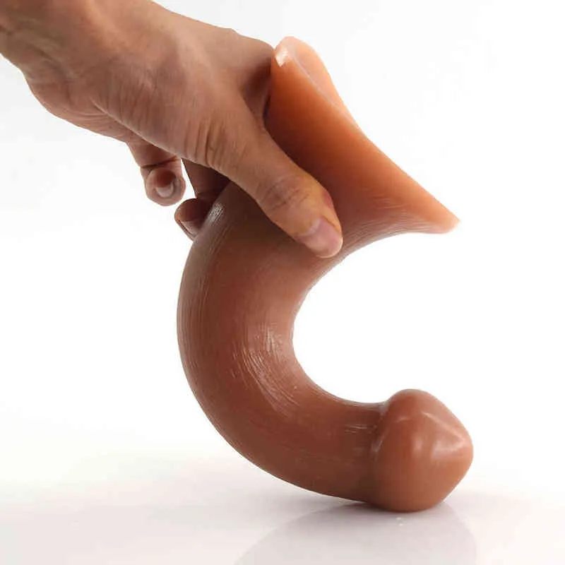 NXY godes jouets anaux nouvelle tête de champignon faux pénis Double couche Silicone simulé femelle bâton de Massage Vaginal amusant grand Plug 0225