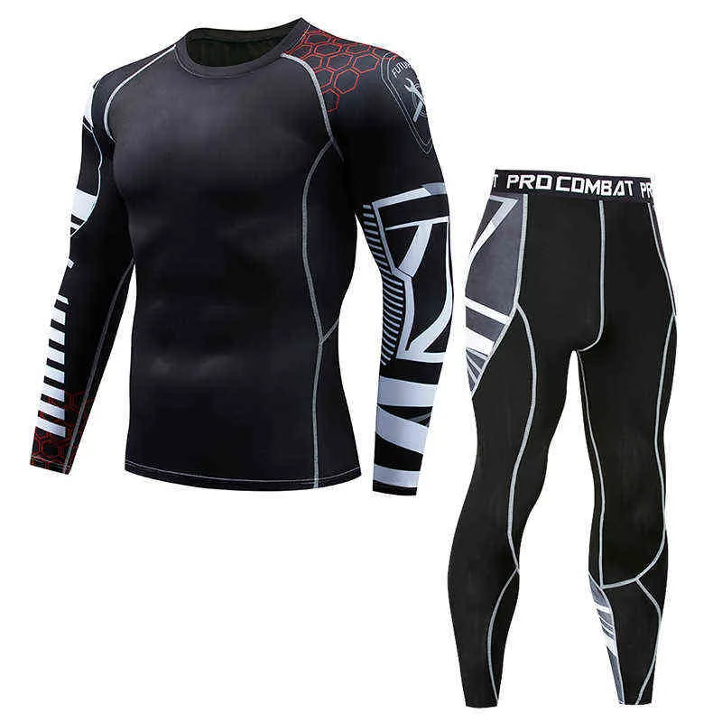 Model Thermal Ondergoed Mannen Sets Compressie Zweet Sneldrogend Lange Johns Fitness Bodybuilding Shapers 211108