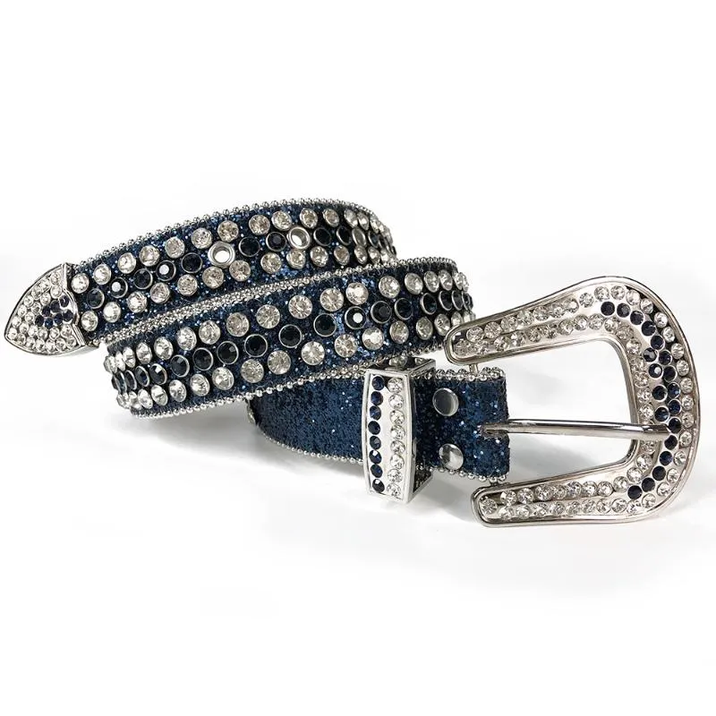 Cintura western su misura la cintura da cowboy bling uomini strass Ceinture Femme Belts315Z