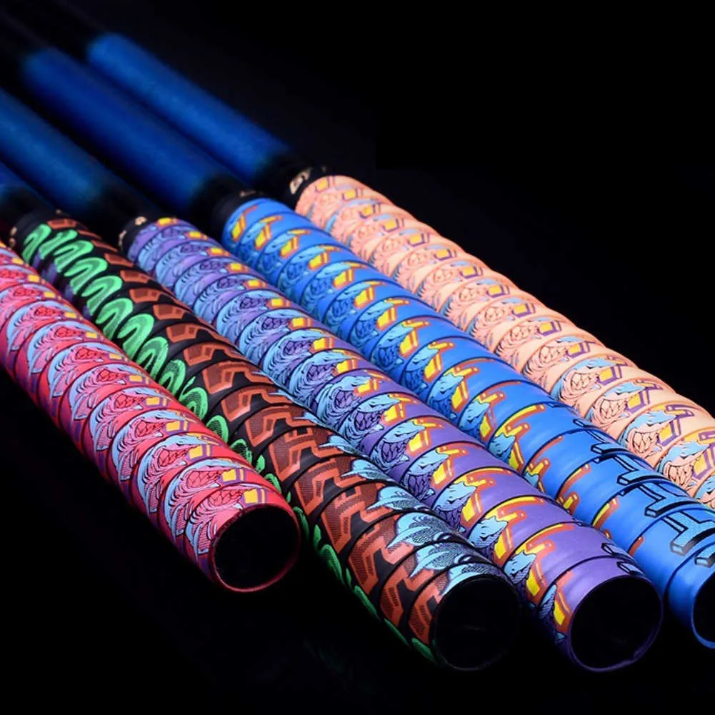 1.5m Anti-Slip Sweatband Printing Badminton Grip Tennis Övergrip Sportbandlindningar över för fiskestång Squash Padel Racket