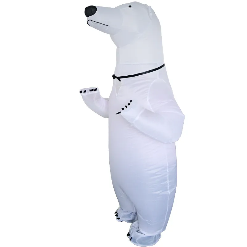 Mascot CostumesParty Vuxen uppblåsbara vit björn kostym Halloween kostymer för män Kvinnor Fantasy Blowup T-Rex Mascotmascot Doll kostym