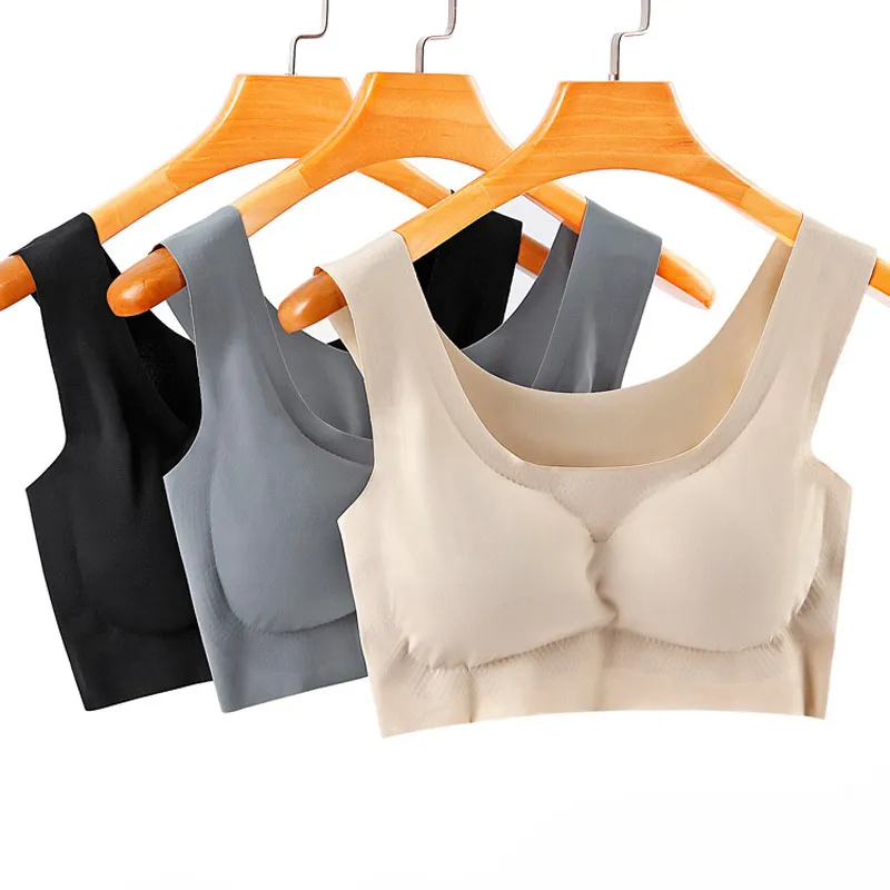 Gilet de soutien-gorge de sport sans couture pour femme Beauté Retour Enveloppé Poitrine Sous-vêtements Respirant Sexy Jarretelles Tube Top Gilet Femme Sous-vêtements 210515