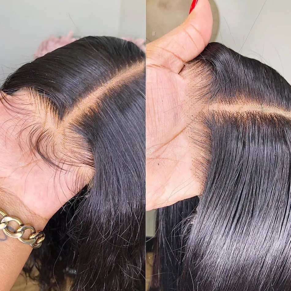 360 Spitze Frontal gerade menschliches Haar Perücken Brasilianer 28 30 Zoll Synthetische Frontschließung Perücke für