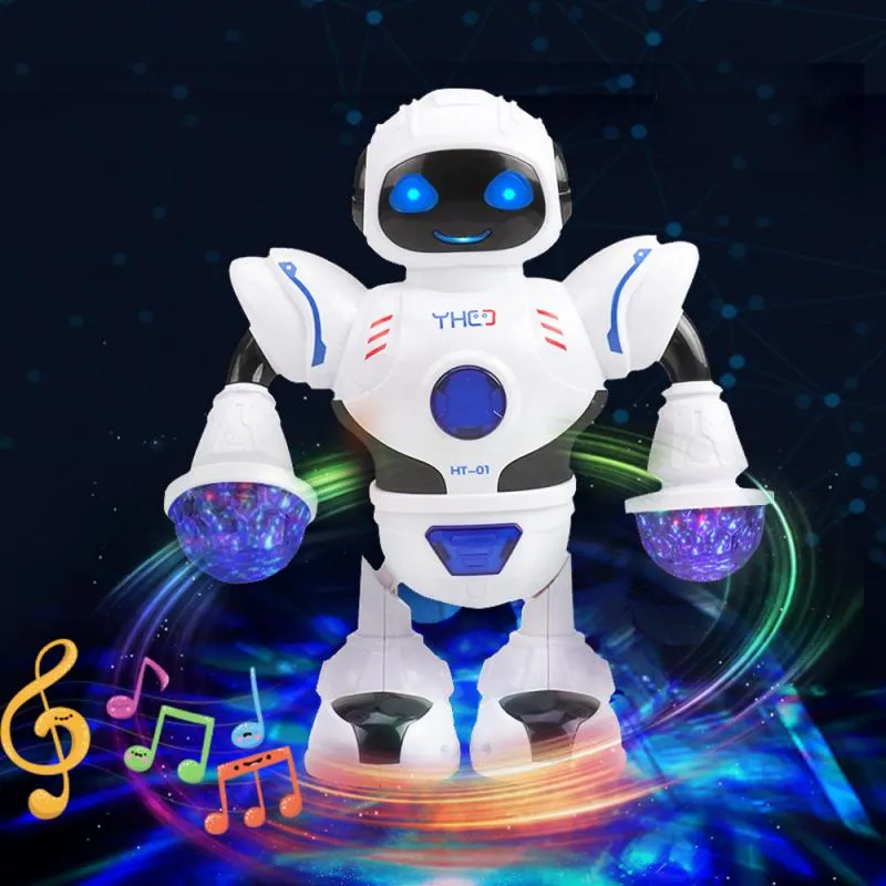 Eletrônica RobotsDazzling Música Robô Brilhante Brinquedos Educativos Eletrônico Passeio Dança Smart Space Robot Kids Music Robot Brinquedos