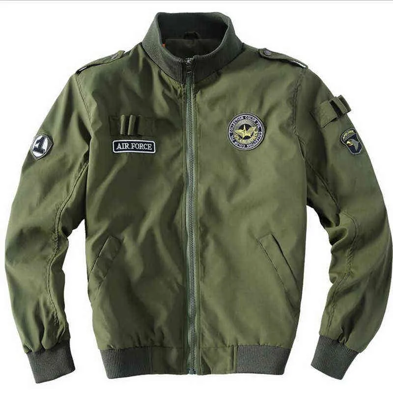 Giacca bomber Ma1 Air Force Pilot Arrivo casuale Stile militare Uomo Cappotto in pile spesso velluto Inverno Uomo Verde Blu Cachi 211217