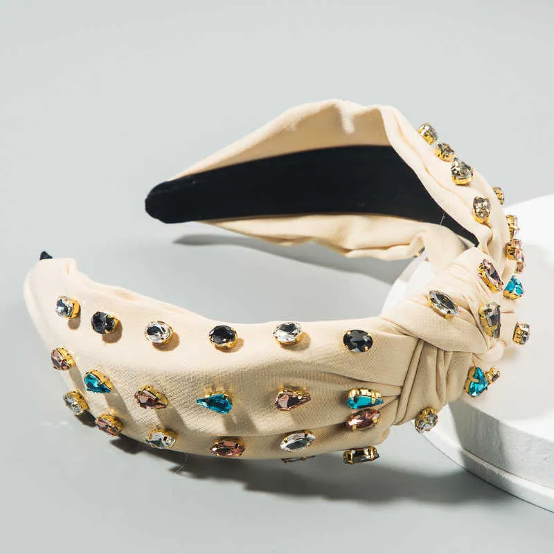 Böhmisches Damen-Diamant-Stirnband, Kristall-Krawatte, gefaltetes Kopfband, Headwrap, modisches Geschenk, Strass-Haarreifen, Mithelfer für Frauen und Mädchen