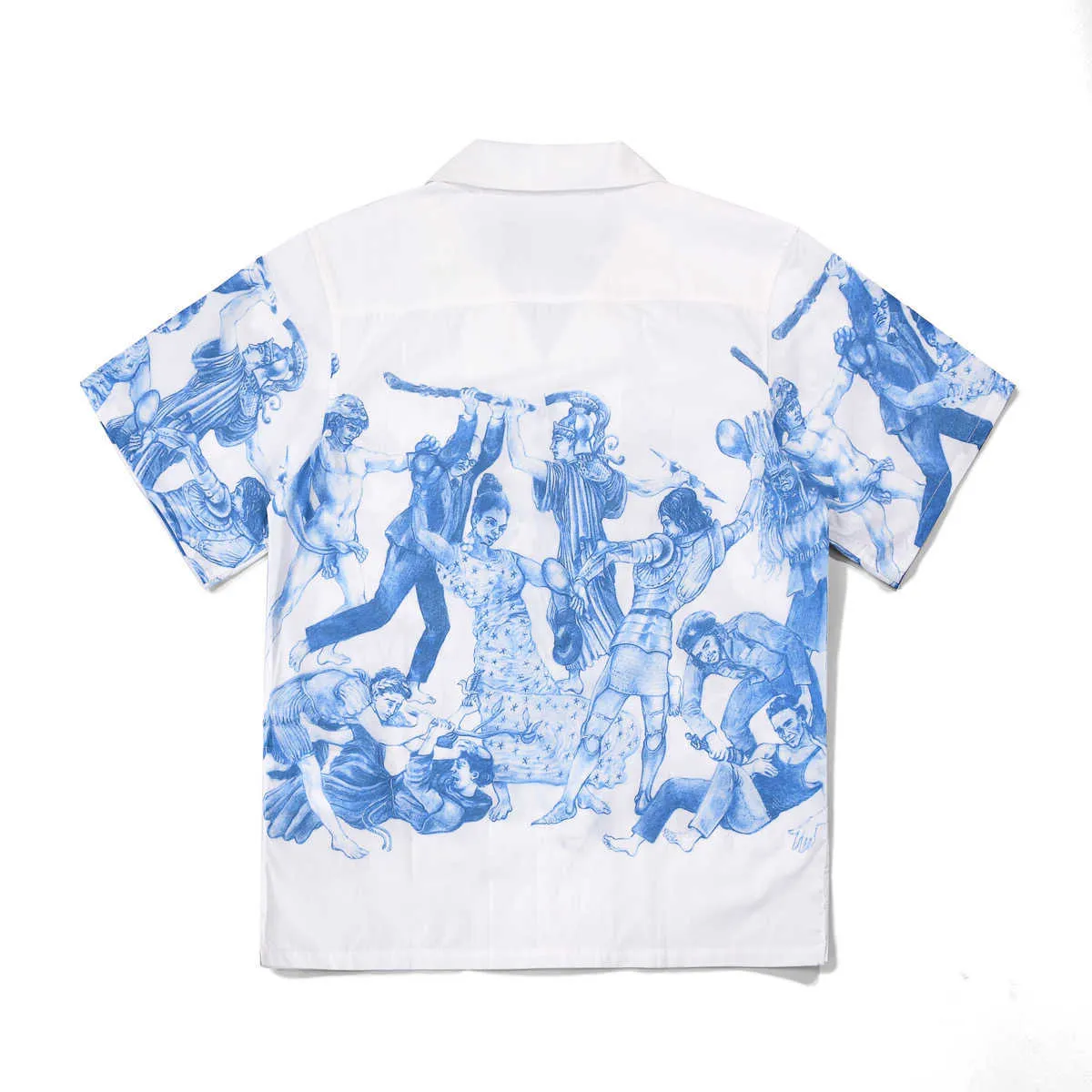 Camisa de verão Fw16 Christophe Christophe Christophe O Importante Botão de Estilo de Moda de Moda de Coleira de Campo de Manga Curta Up 210626