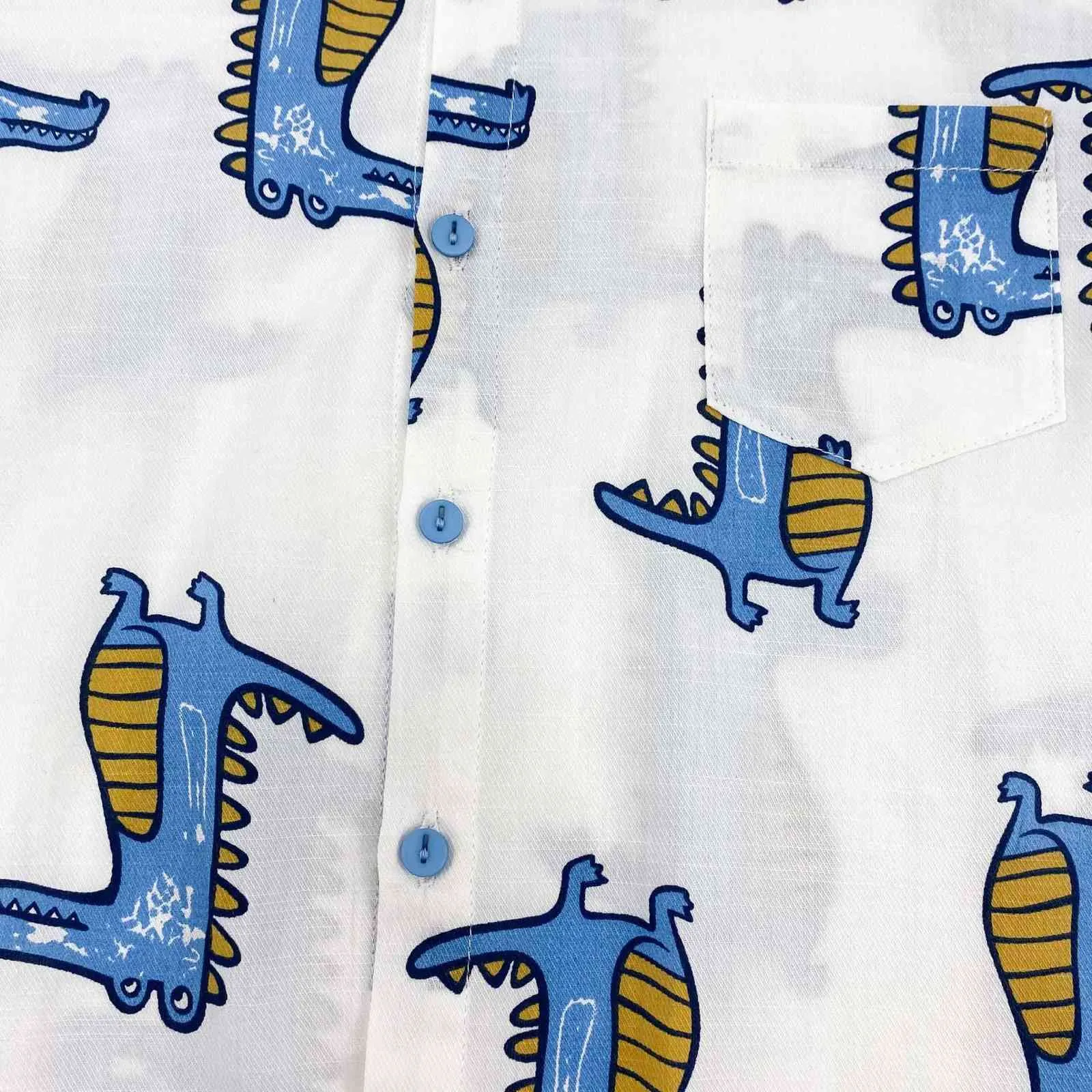 Ragazzi casual cartoni animati dinosauri stampati camicie a maniche lunghe bambini carini Top vestiti 210708