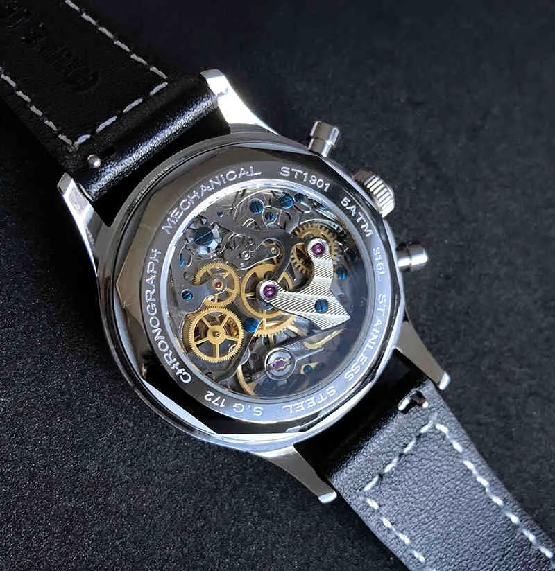 1963 Chronograph Mechanical Seagull St1901 Pilot Watch Mężczyźni 38mm 40mm Sapphire Gooseck Watches Mens 2021 Montre Homme