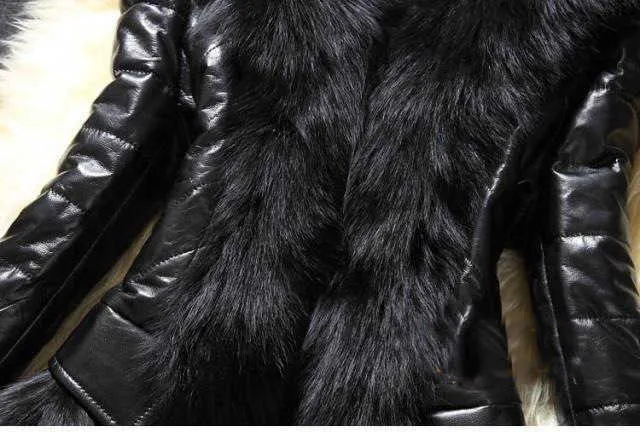 PU cuir fausse fourrure femmes manteau décontracté moelleux manteau noir fausse fourrure col veste manteau 211007