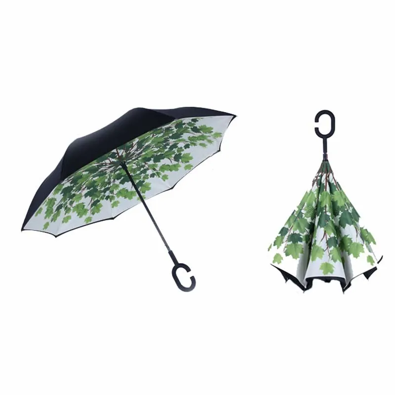 Reverse Folding UV Protection Umbrella Kid Adult Double Layer Inverted Flower Parasol Windproof Rain Car Umbrellas For Women Men4