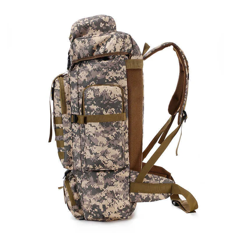 80L Tactique Sac À Dos Randonnée Camping Sports De Plein Air Sac Escalade Chasse Pêche Militaire Stockage Étanche Voyage Bagages Sac Q0721