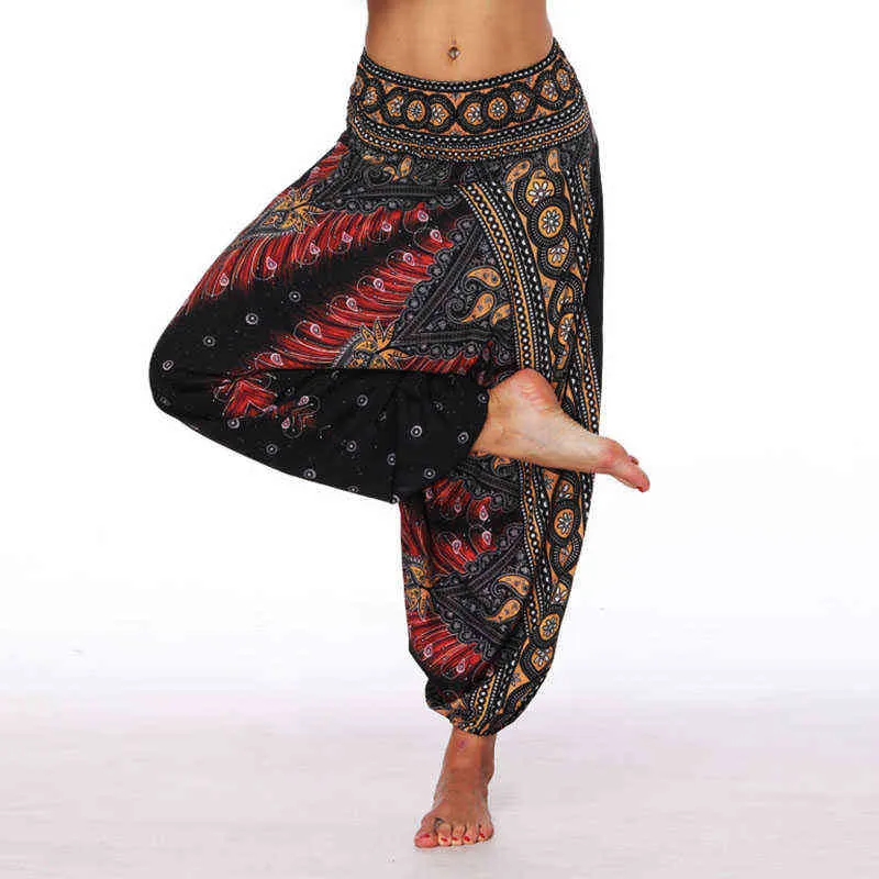 Harem Hippie Pants for Women's Yoga Floral Boho Genie Aladdin Clothing H1221