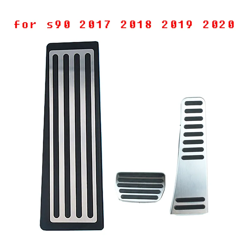 För XC60 XC90 S90 2019 2020 Rostfritt stål bil Accelerator Bromsbeläggning Foothrest Pedal Plate Colle 