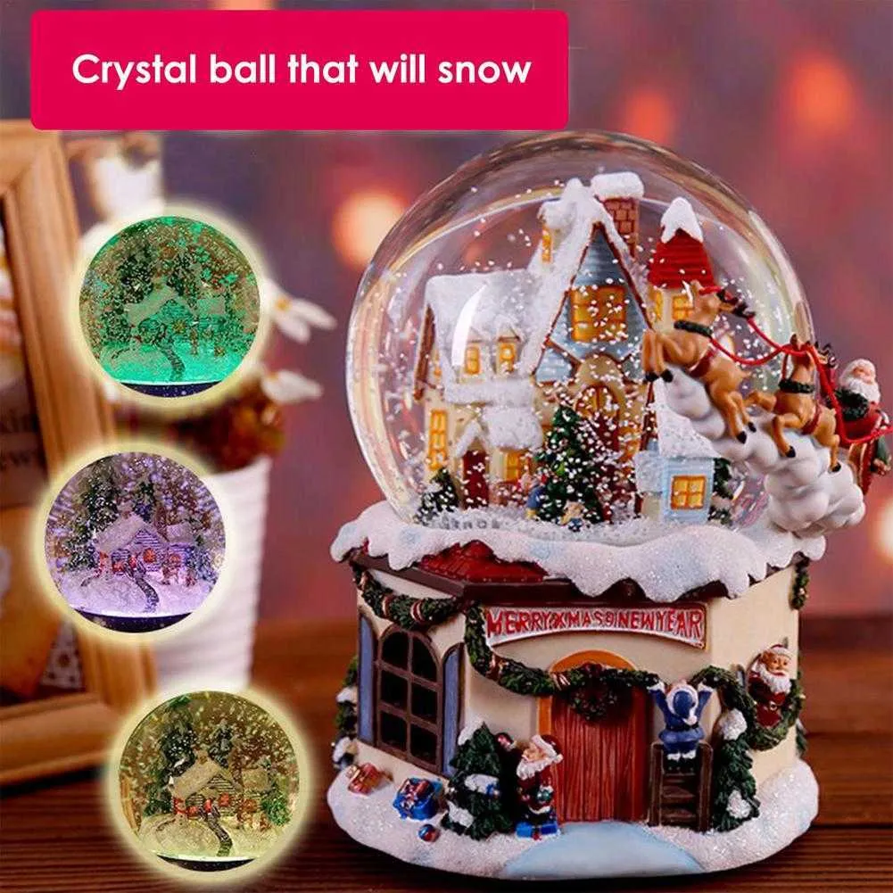 Музыкальный снежный шар Рождество Санта Смола украшения дома поделки для детей Gi H10204259134
