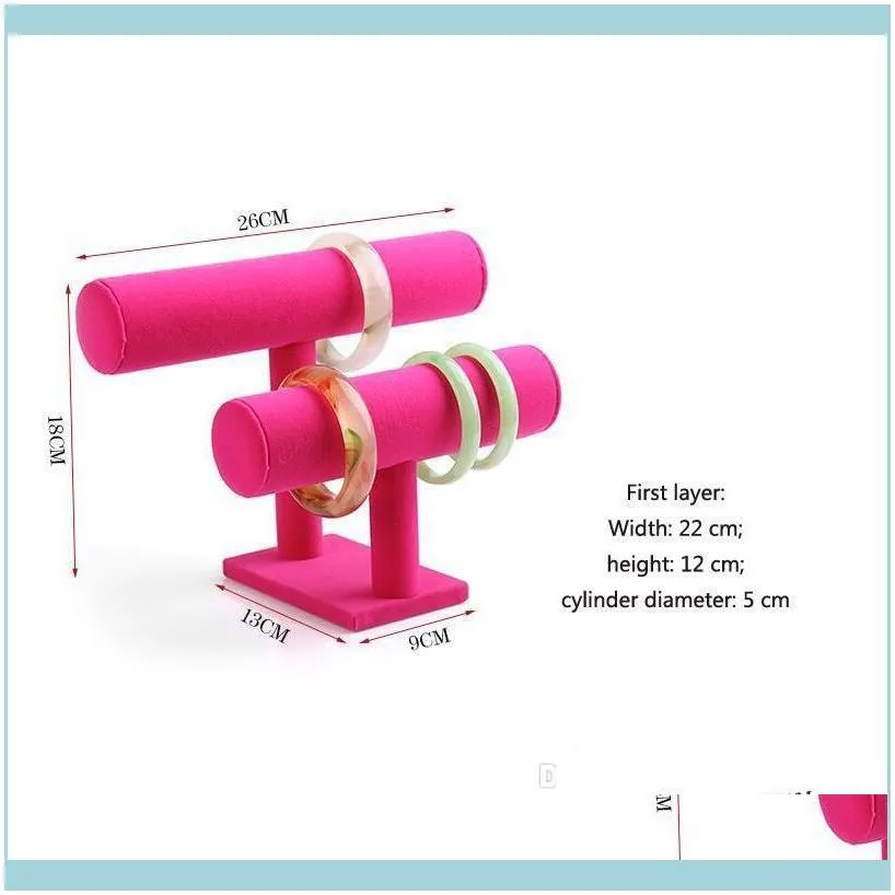 バナースタンドジュエリースタンドパッケージ2レイヤーベートブレスレットネックレスディスプレイアングルウォッチホルダーT-BARマルチスタイルオプションWFXXF DR295Z