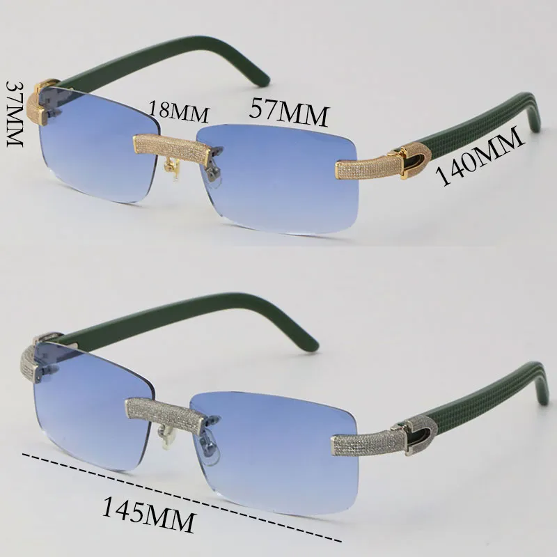 Nouvelles lunettes de soleil micro-pavées en diamant sans jérique