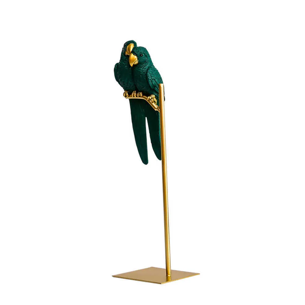 Nordic Kreative Harz Simulierte Tier Papagei Vogel Handwerk Ornamente Gold Moderne Home Desktop Dekoration Miniatur Figuren 210827