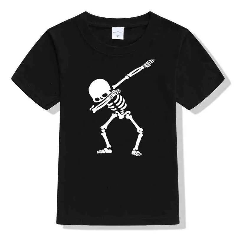 Niños camiseta unisex dabbing cráneo esqueleto adolescentes niños niñas verano estilo manga corta tops camiseta niños camisetas casuales camiseta G1224