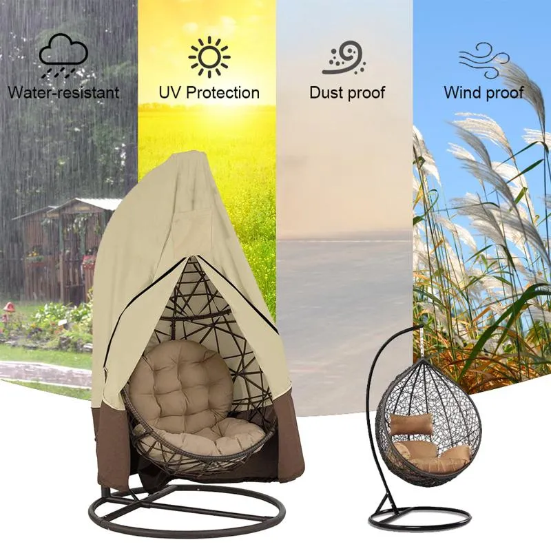 Outdoor Hanging Egg Swing Chair Cover Waterproof Dust Protector Patio With Zipper Protective Case Shade196S