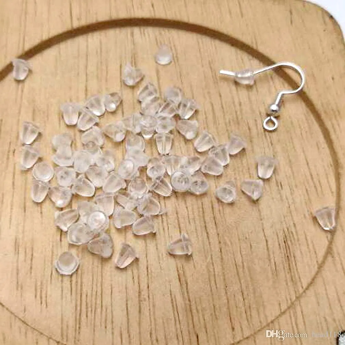 Sell Useful white Transparent Plastic Earrings Back Stopper 4mm DIY Earrings Accessories2717