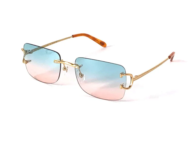 Lunettes de soleil vintage 0104 MEN DESIGNERS SME STAPE SACLE SQUIRE SHAPE Rétro UV400 Eyewear Gold Light Color Lens246J