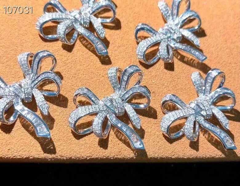 Marca de luxo designer pingente charme colar s925 prata esterlina cheia cristal borboleta arco nó broche para mulher jóias288v