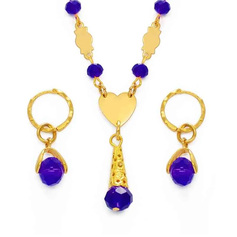 Anniyo Hawaiian Colorful Crystal Ball Beads Necklaces Earrings Sets Guam Micronesia Chuuk Pohnpei Marshall Jewelry Gift #240806215v