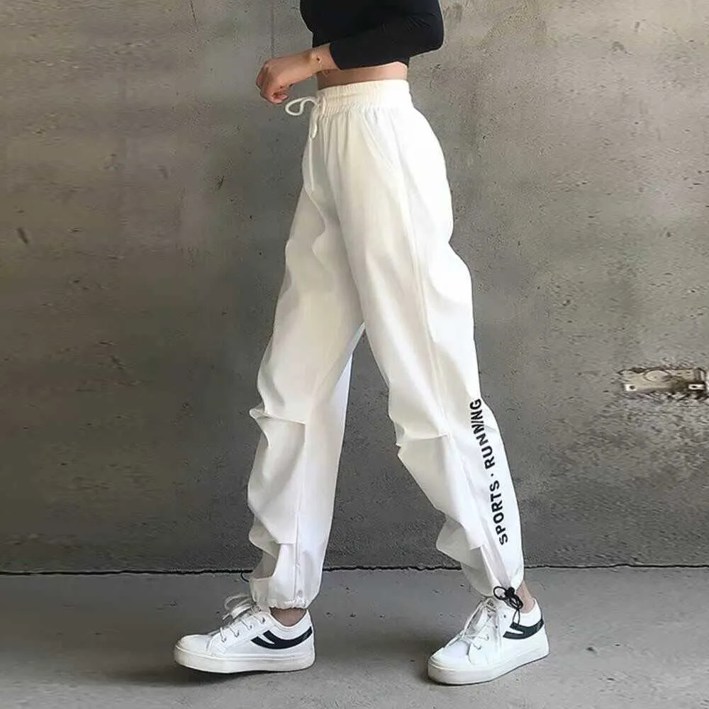 High waist pants loose joggers women army harem camo streetwear punk black cargo s trousers Korean ins 210925