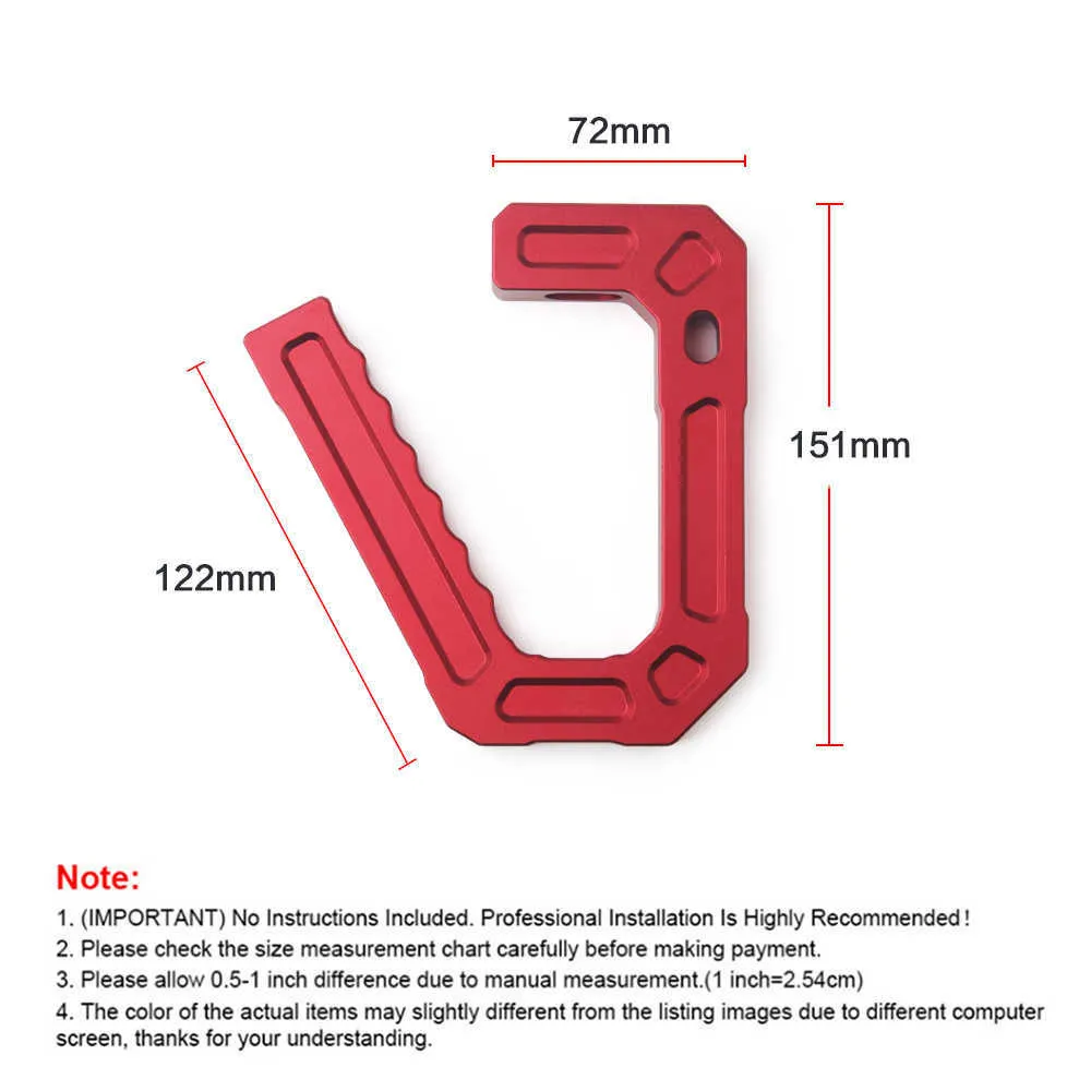 Braços de alumínio de alumínio Agarra dianteira de alumínio Grip Bar para Jeep JK Wrangler 07-18 Esporte Sahara Rubicon 2/4 Porta par