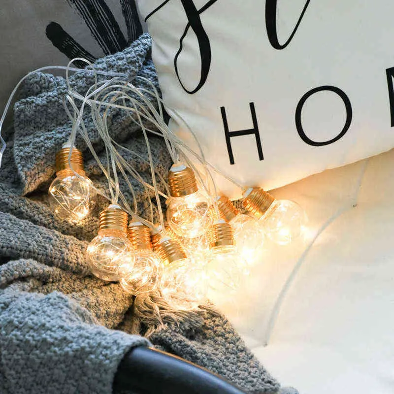 4M 10電球LED Fairy Lightsバッテリー電源電球ガーランドライト文字列クリスマス結婚式パーティーベッドルームリビングルームガーデン装飾211122
